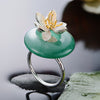 Lotus on Jade Stone Ring