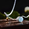 Aquamarine Lotus Necklace