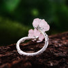 Double Crystal Flower Ring