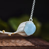 Aquamarine Lotus Necklace