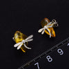 Dragonfly Amber Stud Earrings