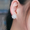 Natural Pearl Lotus Stud Earrings