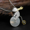 Bear on Bicycle Necklace