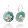 Lotus on Jade stone earrings - Rozzita.com