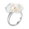 Pearl on Flower Ring - Rozzita.com