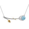 Aquamarine Lotus Necklace - Rozzita.com