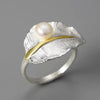 Pearl and Leaf Ring