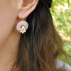 Lotus on Jade stone earrings
