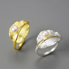 Pearl and Leaf Ring