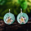 Lotus on Jade stone earrings